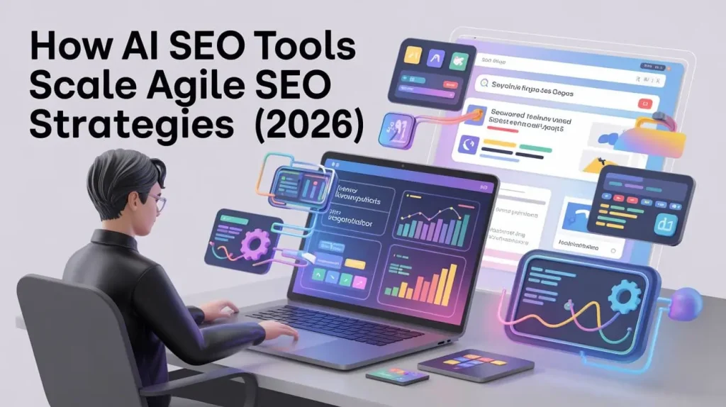 AI SEO tools helping scale agile SEO strategies with automation dashboards and ranking optimization